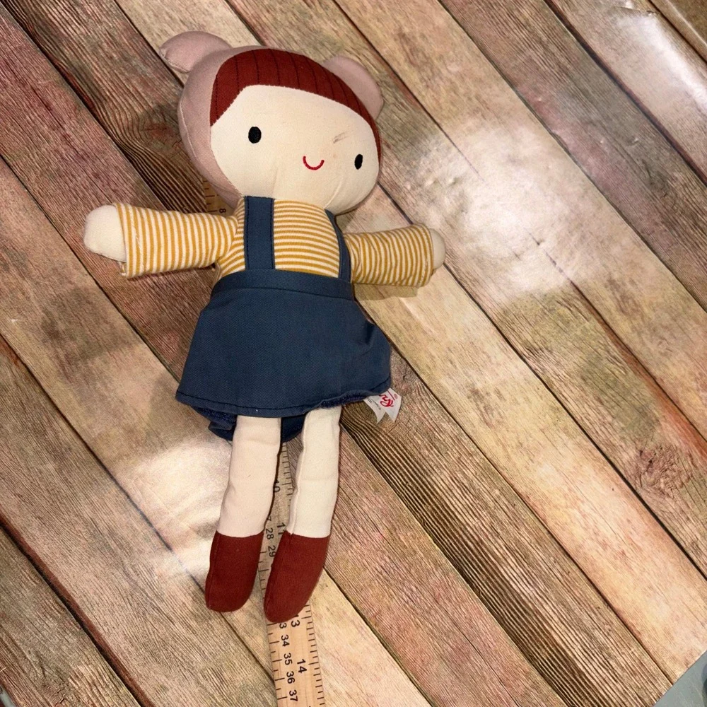 Plush Rag Doll Soft Toy Fabric Kids 14in Blue Yellow Linzy Toys